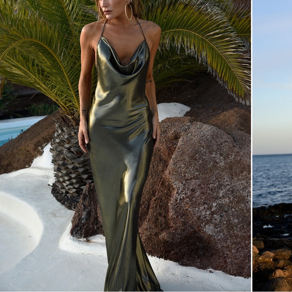 Always Sold Out Rat & Boa metallic dress